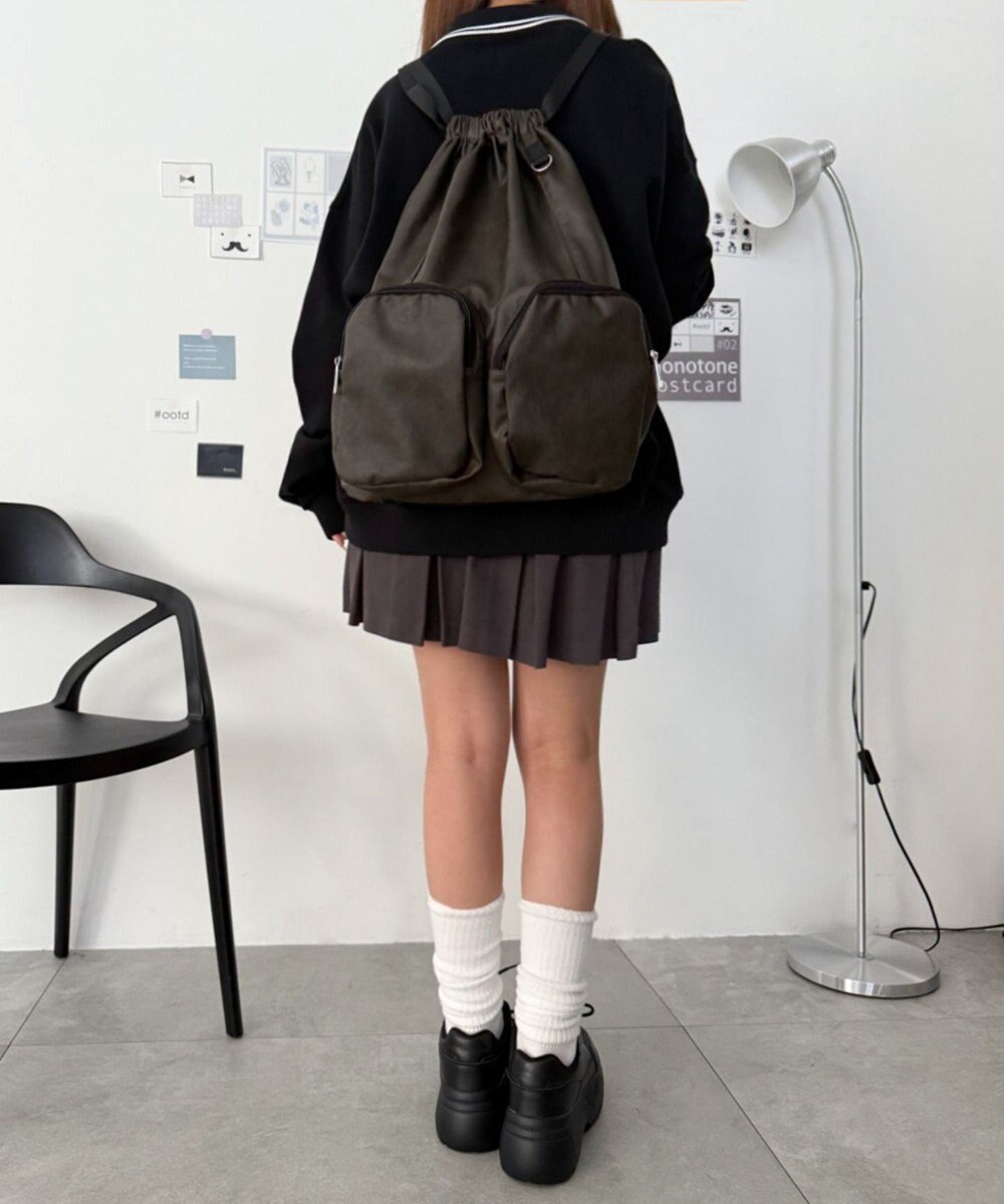 WEGO PUポケットデザインナップサック 