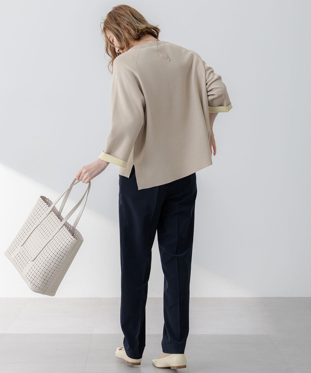 23区 【洗える】バイカラー リターンスリーブ ニット 