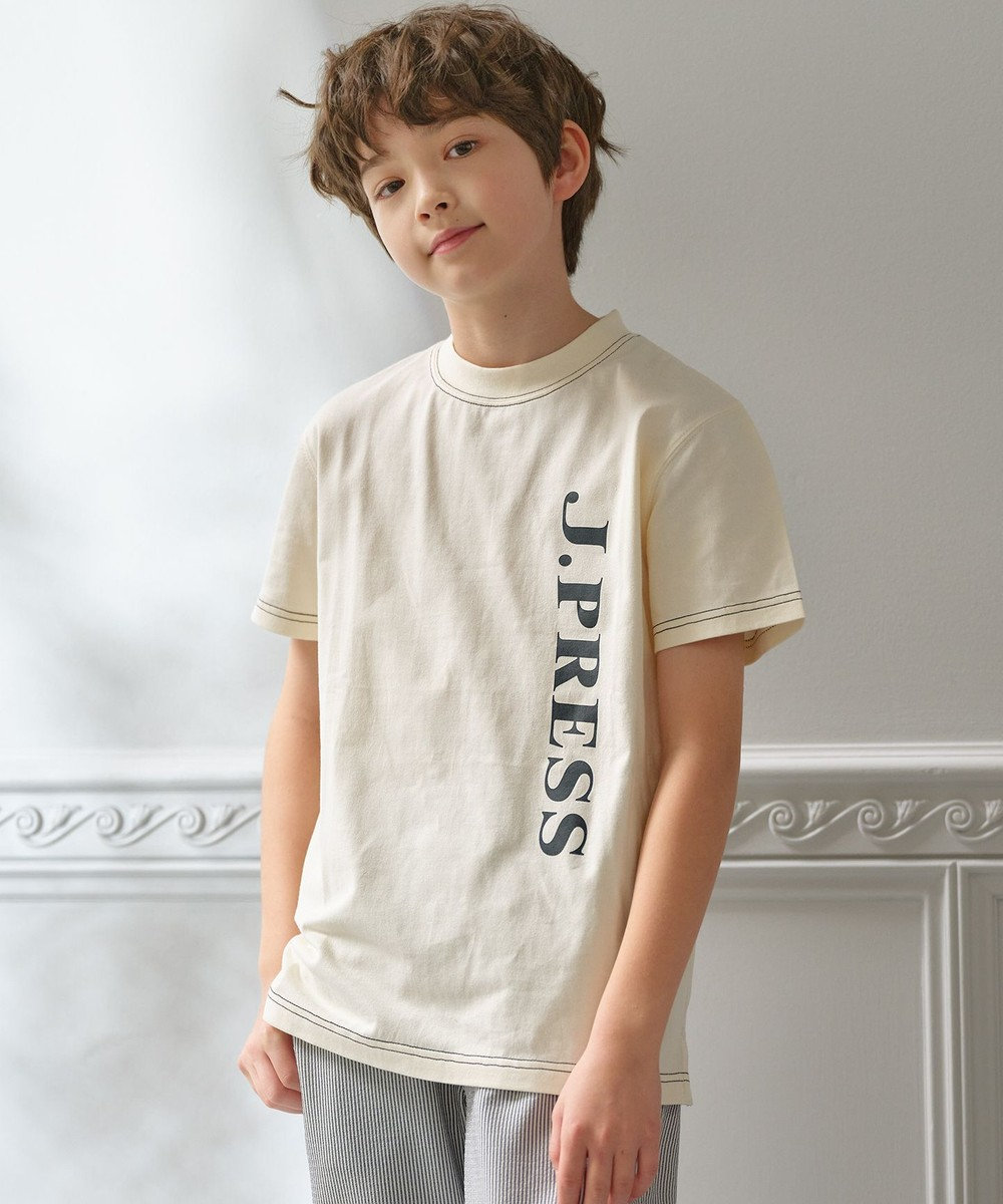 J.PRESS KIDS 【100-130cm】ブランドロゴ 半袖Tシャツ アイボリー系