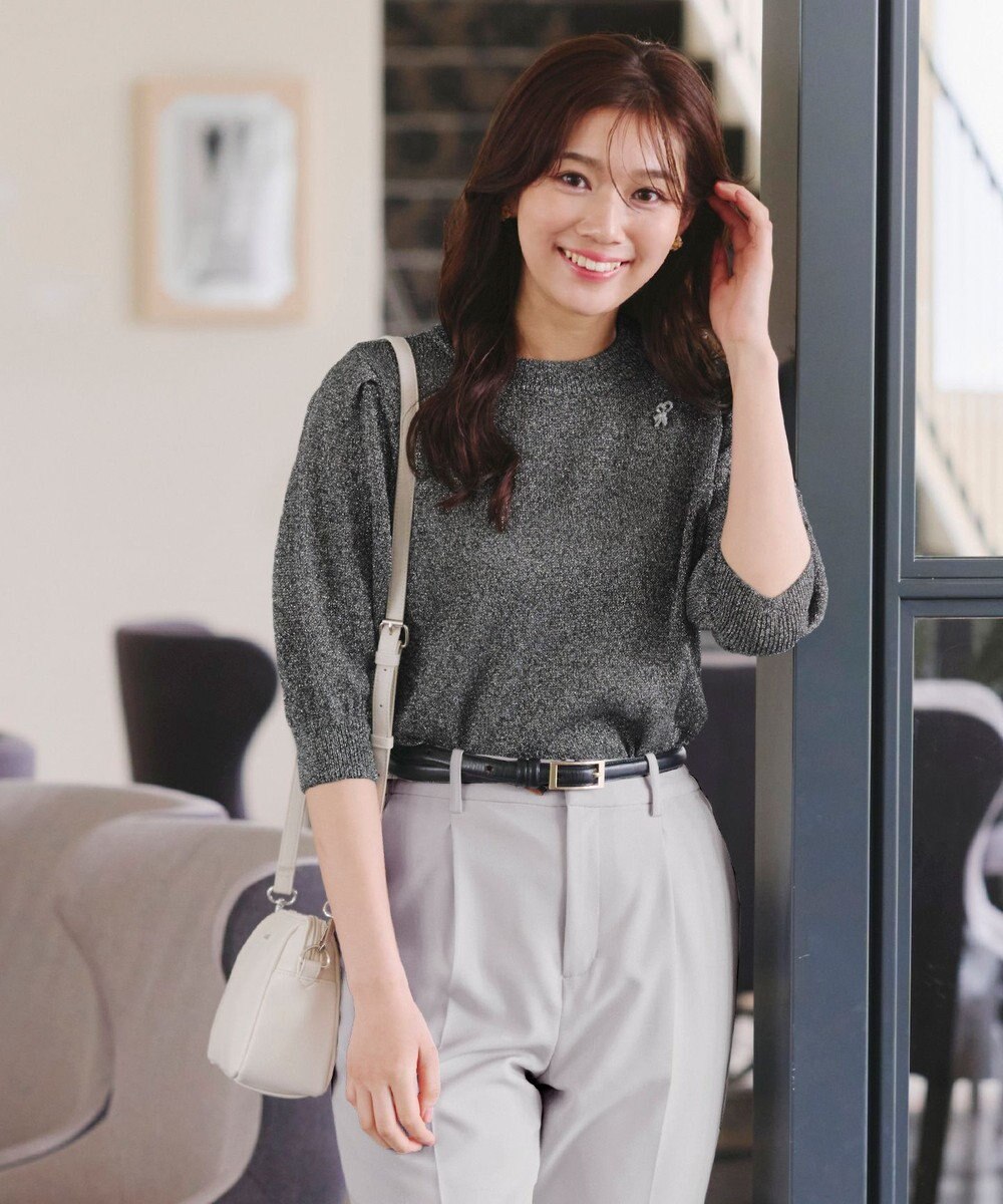 Tiaclasse 【洗える】ラメニットトップス 