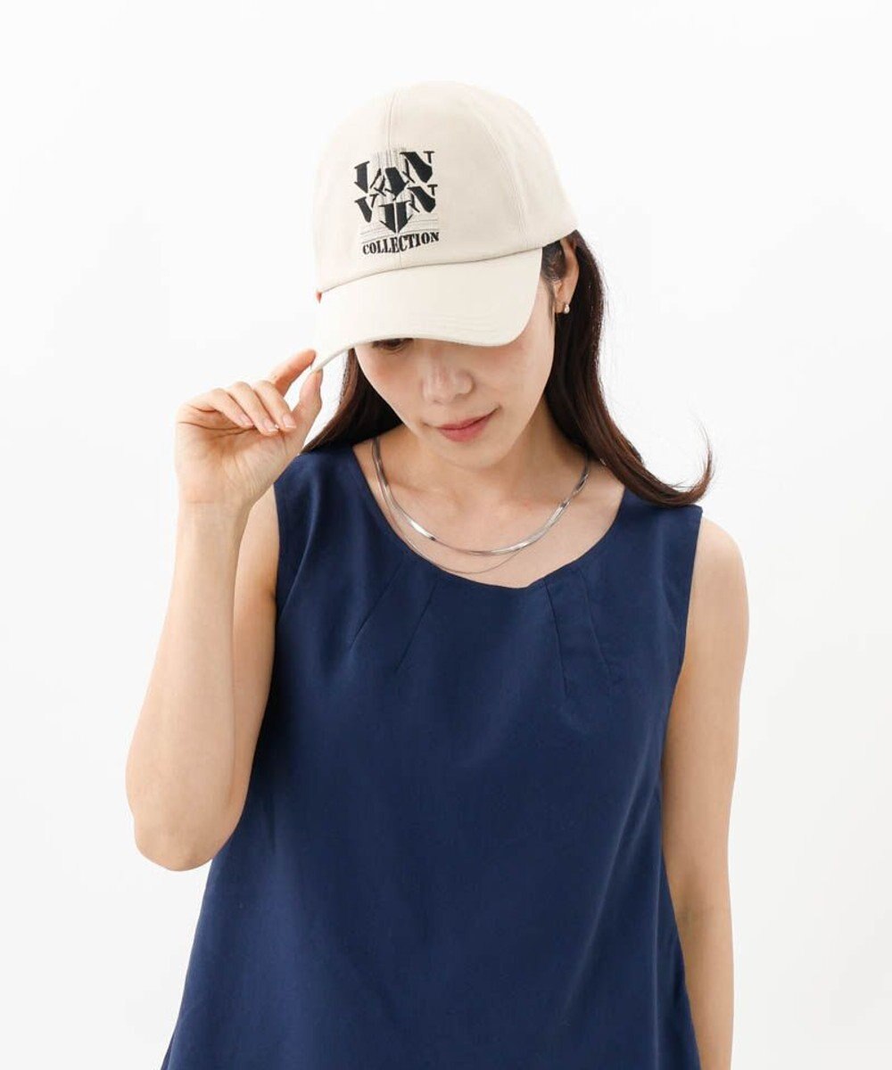 AURORA 【 LANVIN COLLECTION（ランバン コレクション） 】ＪLロゴ刺しゅうキャップ 