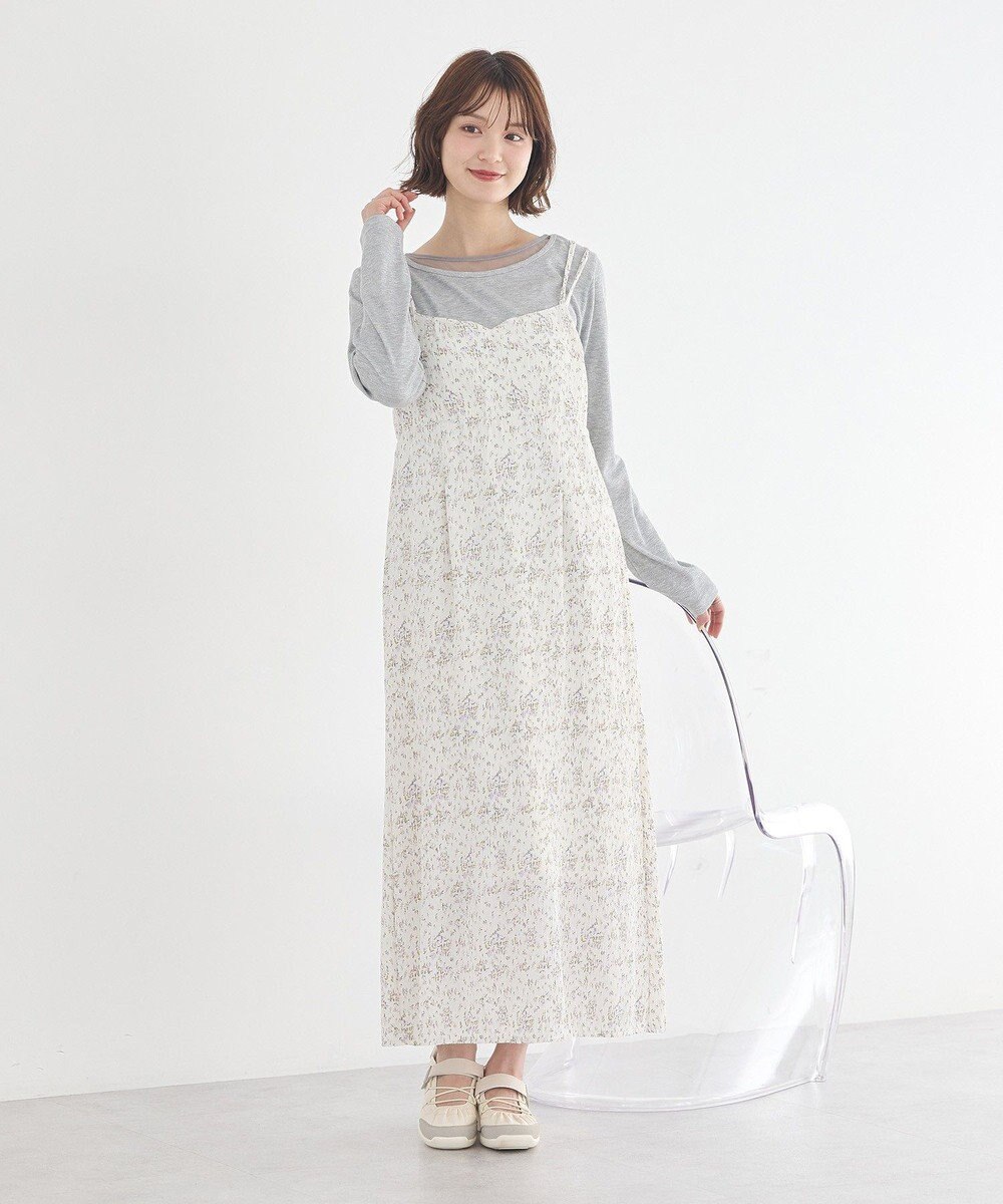 earth music&ecology フラワーバッククロスキャミワンピース 