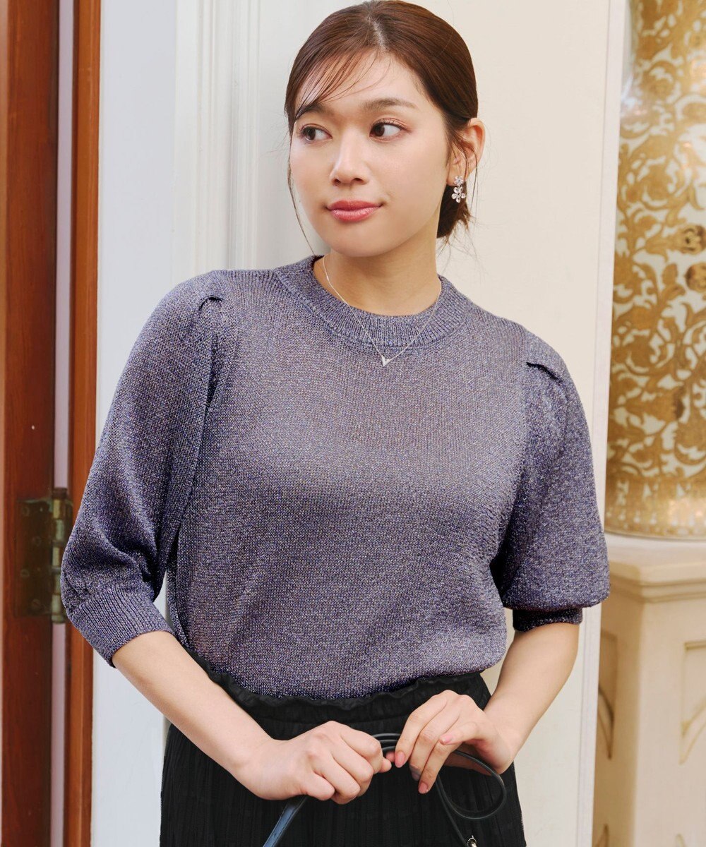 Tiaclasse 【洗える】ラメニットトップス 