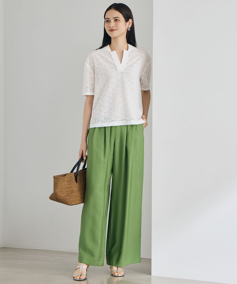 自由区 S 【SHIHOさん着用・ご好評アイテム・新色追加・セットアップ対応】エアリーツイルワイド パンツ 