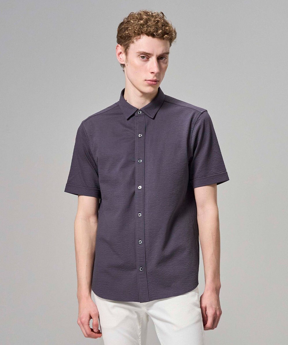 JOSEPH HOMME 【WEB・一部店舗限定】 ドライサッカーストレッチ　半袖レギュラーカラーシャツ 