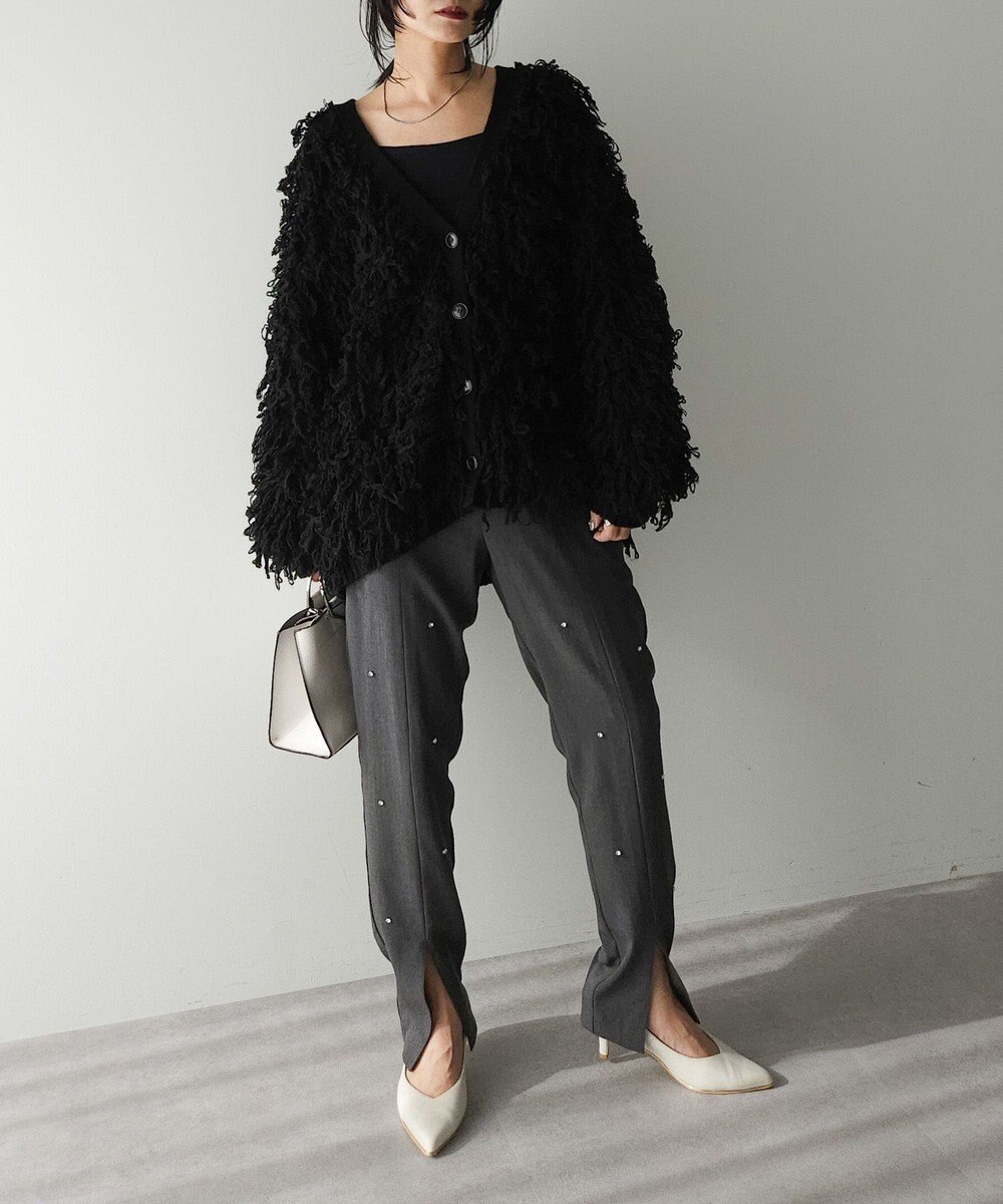 Green Parks フリンジニットカーディガン 