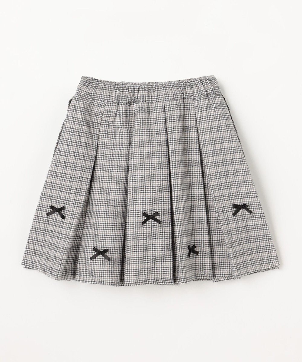 ANY KIDS リボン×チェック プリーツスカパン 