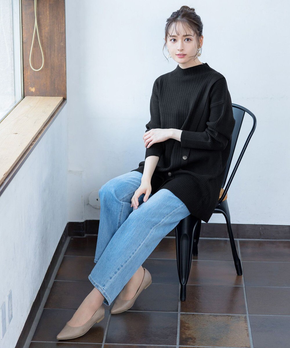 Tiaclasse L 【洗える】1枚でもレイヤード効果のあるサイドボタンチュニック 