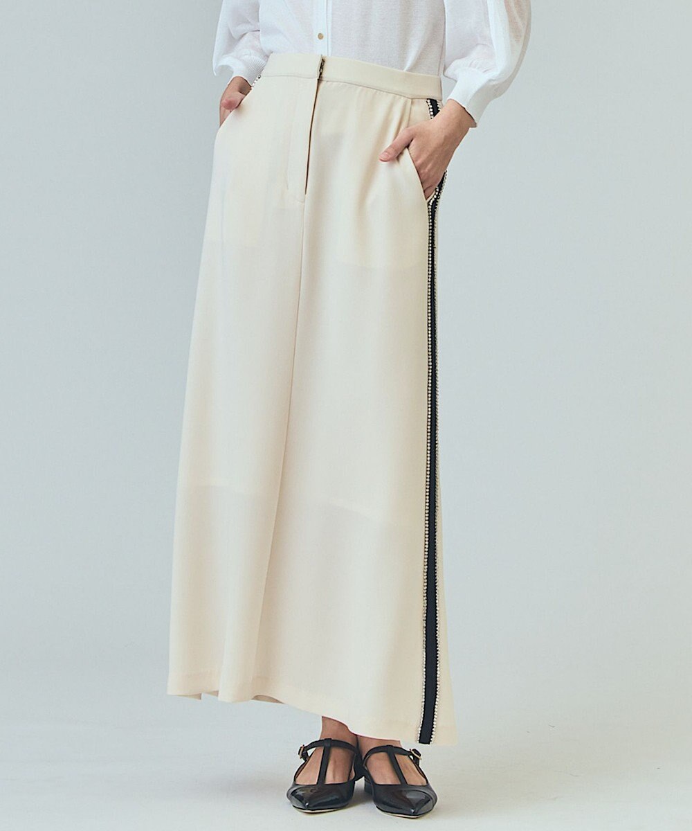 GRACE CONTINENTAL ラインビジューロングスカート 