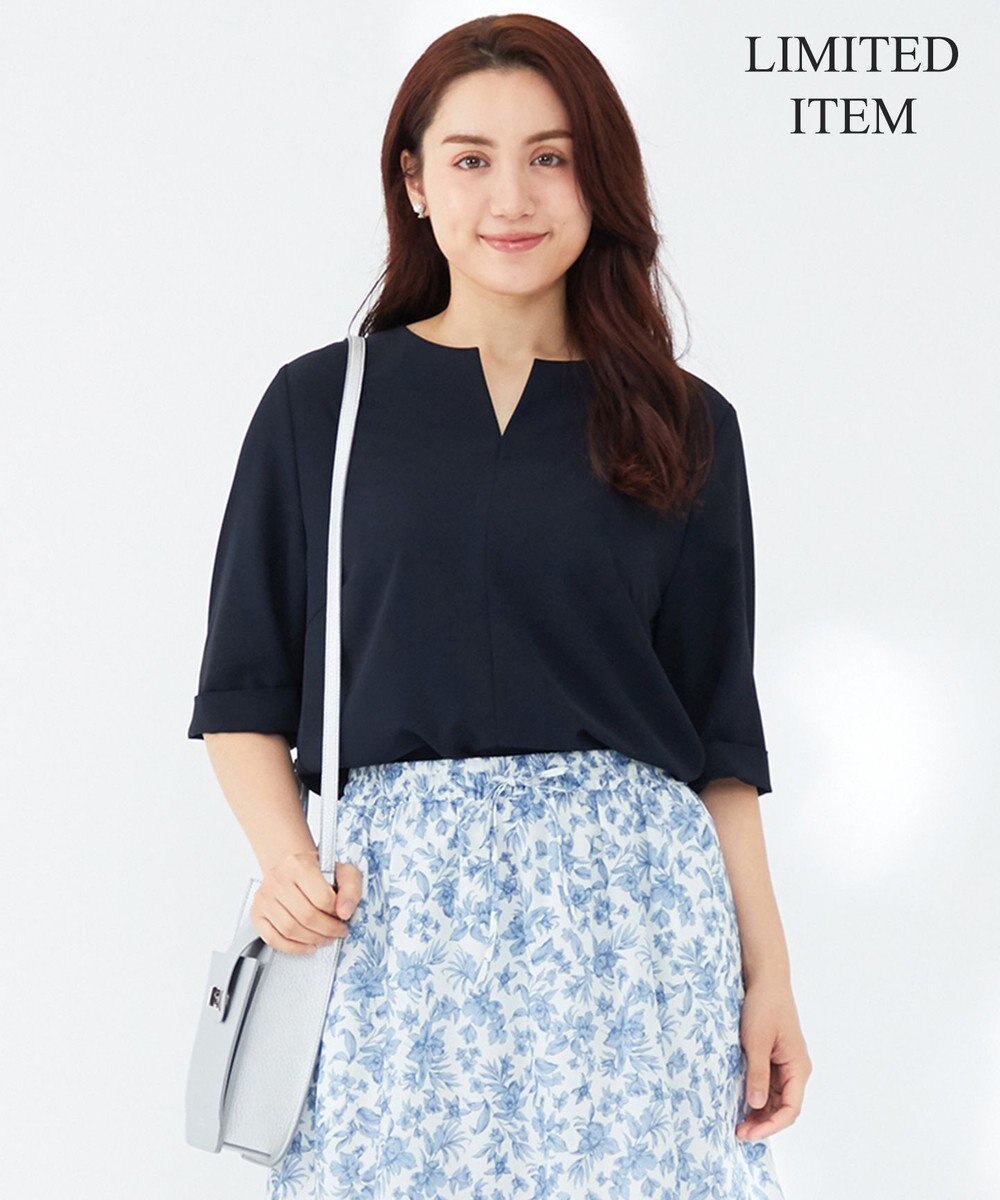 23区 L 【Lサイズ限定】ハイストレッチツイル ブラウス 