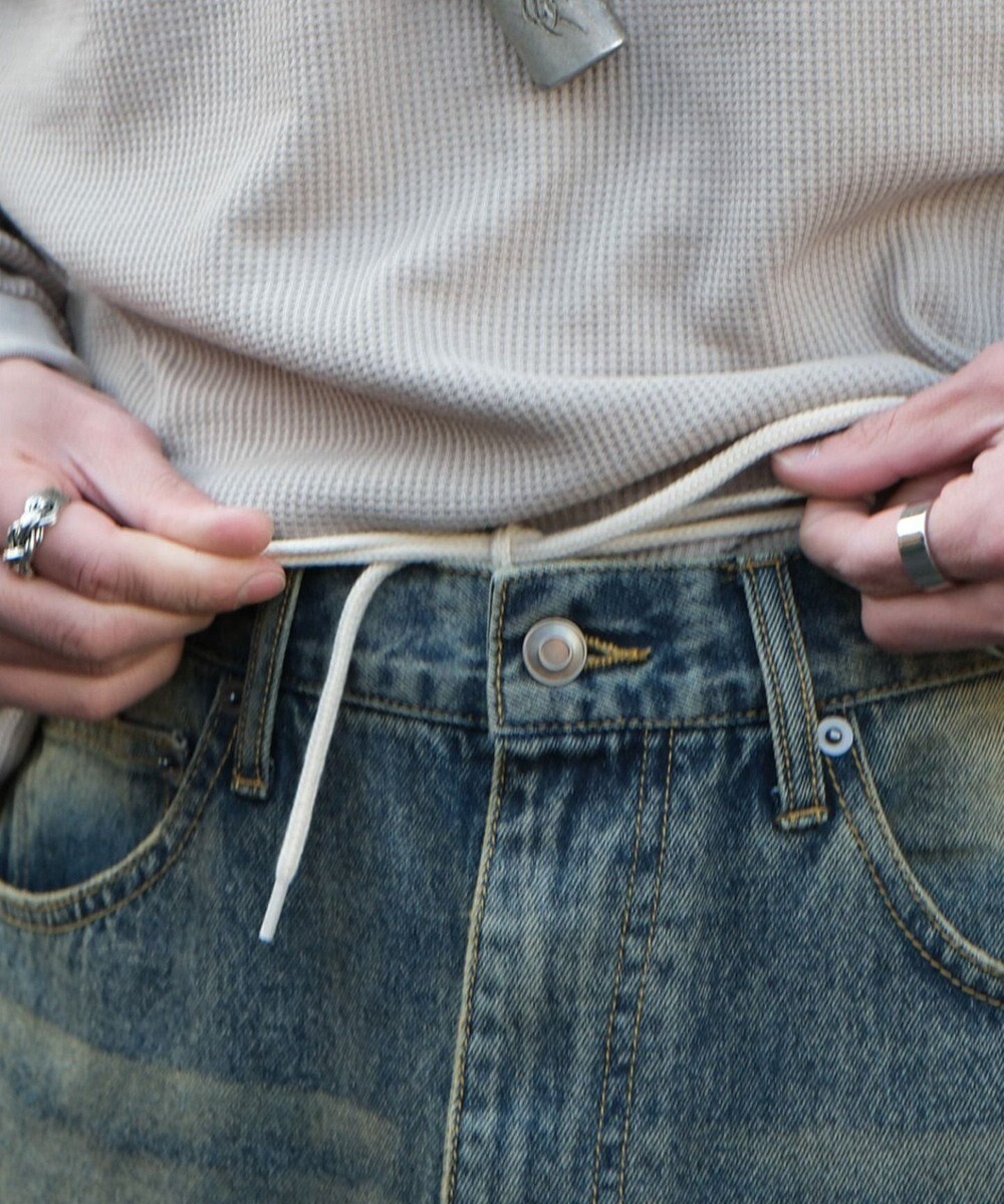 WEGO スーパーバギーダメージデニムパンツ 