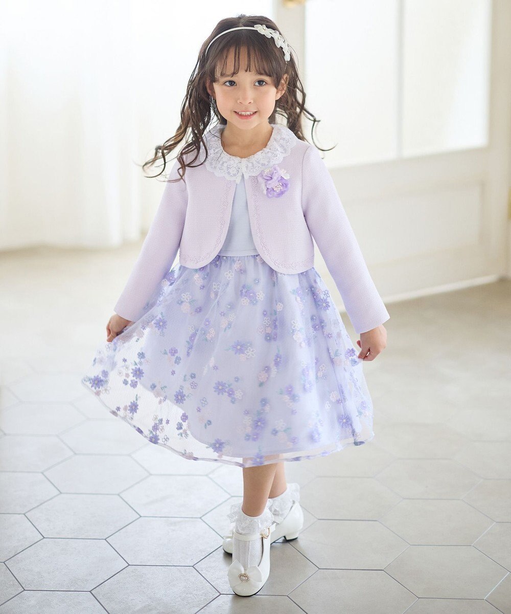 ANY KIDS 花柄刺繍ワンピース 