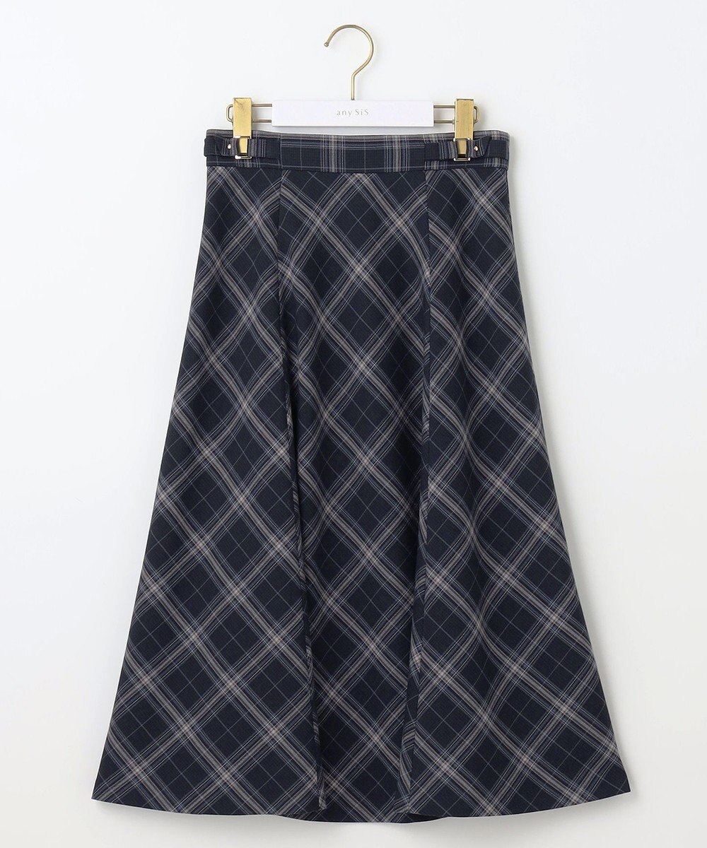 ANY SIS 【洗える】ベルトポイントフレア スカート 