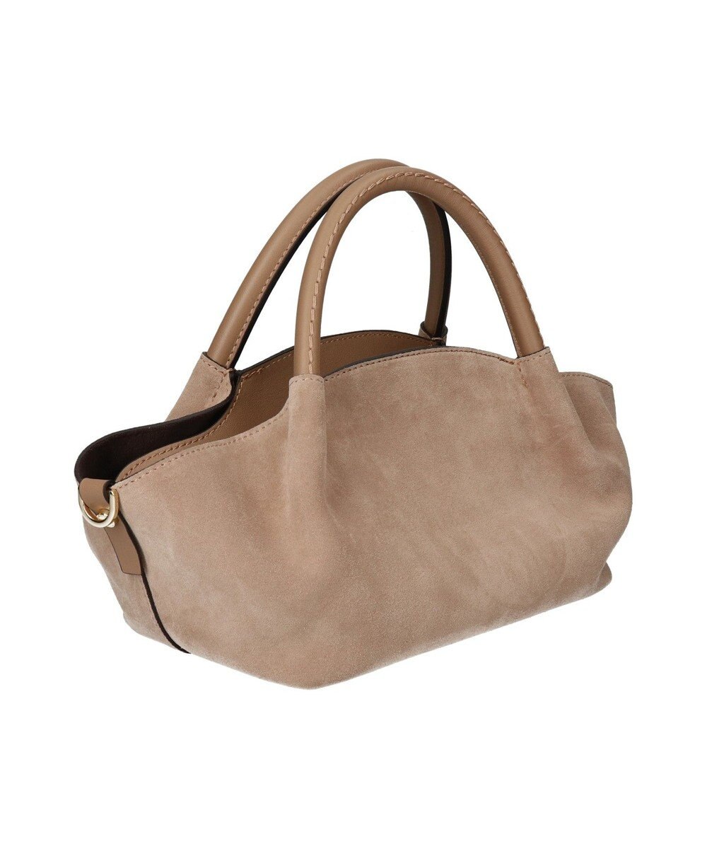 INTER-CHAUSSURES 【LORISTELLA】レザーハンドルスエードハンドバッグ 