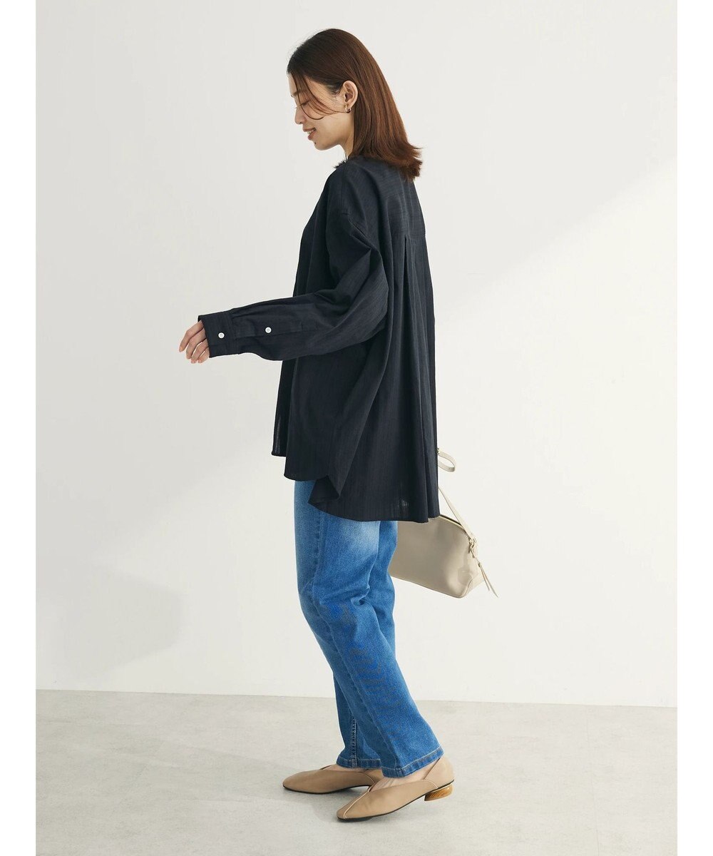 Green Parks カラミバンドカラーシャツ 