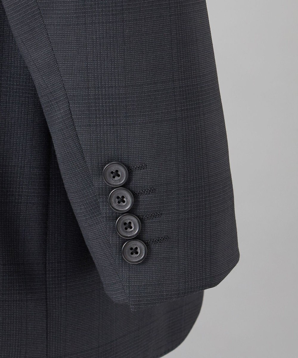 GOTAIRIKU 横に伸びる【TasmaniaWool/タマニアウール】ストレッチ スーツ_グレー格子柄 