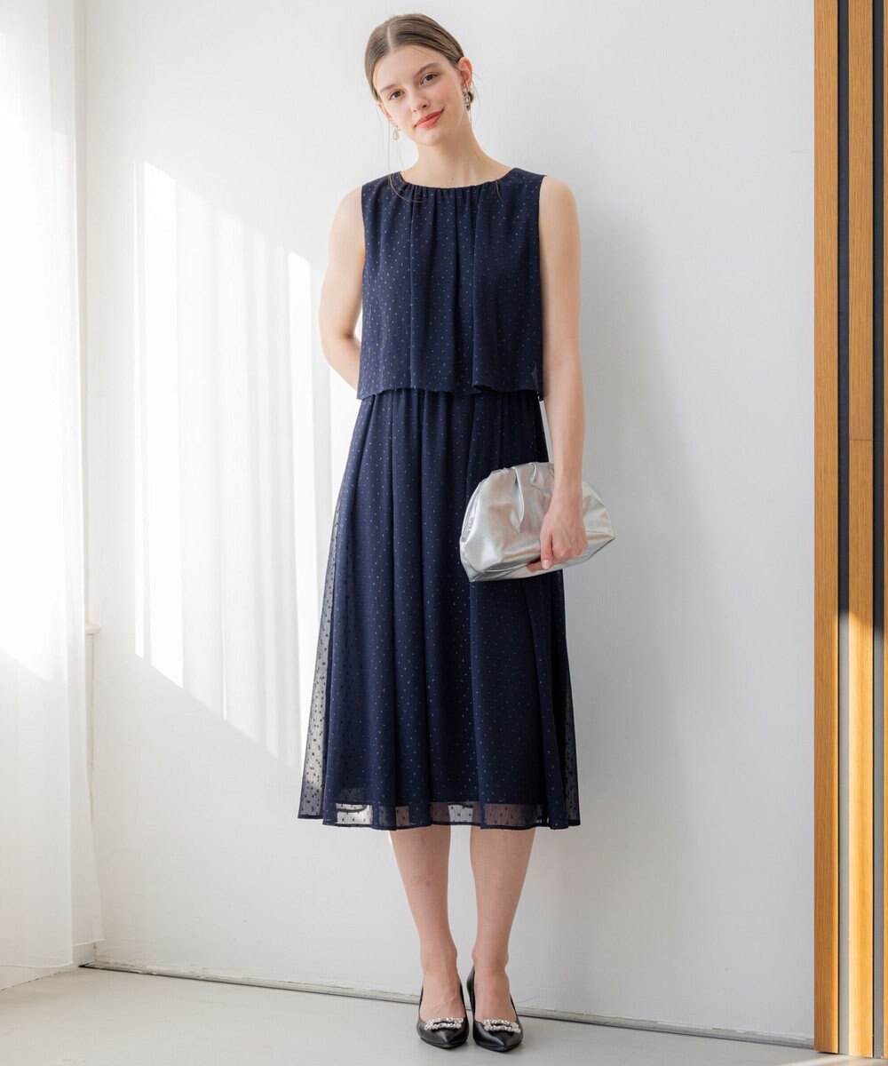 23区 【APPLAUDIR】ドットシアークレープ ドレス 