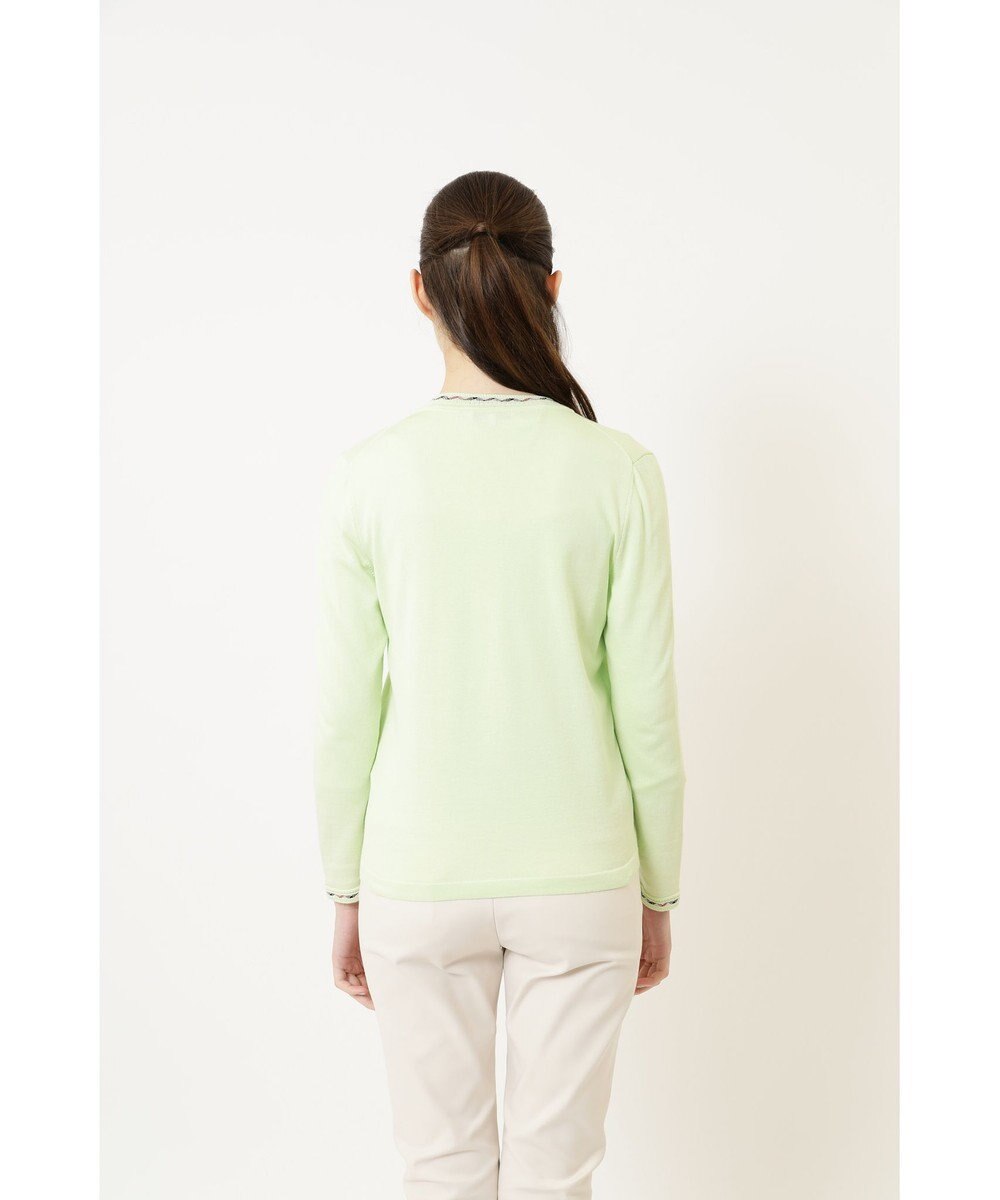 DAKS チェックジャカードコットンクルーネックカーデ 