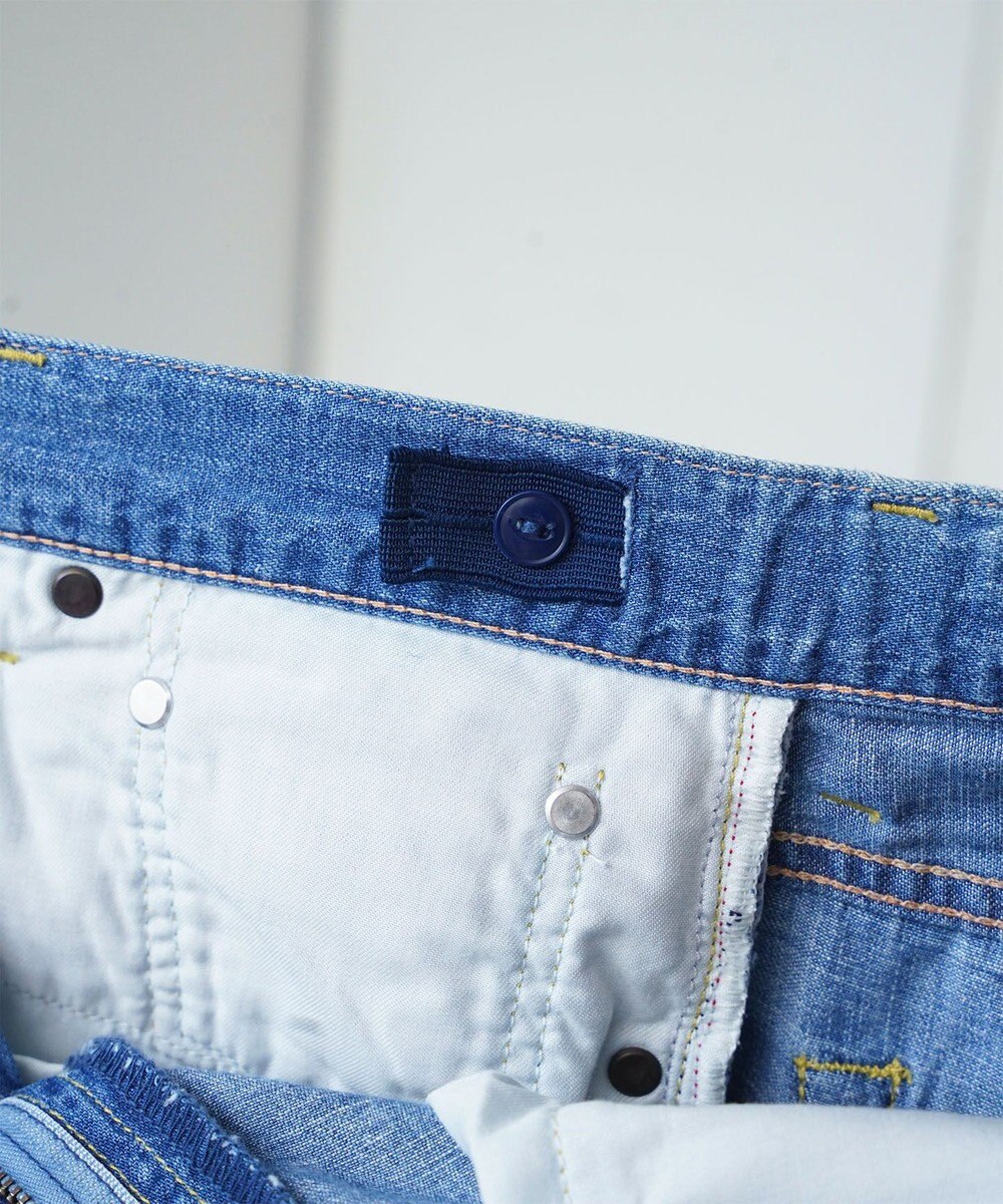 caqu FS linen tapered straight リネンテーパードストレートデニム 