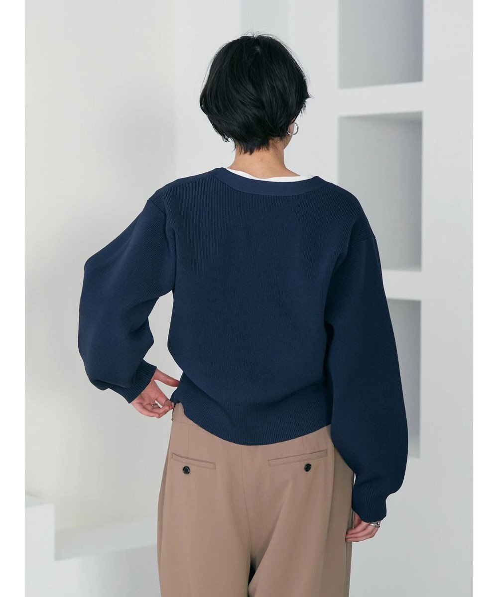 YECCA VECCA タックスリットVネックカーディガン 