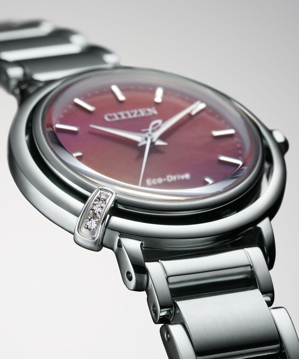 CITIZEN 【3ポイントのダイヤが輝く2WAYモデル】電池交換不要の替えバンド付き腕時計 CITIZEN L 光発電エコ・ドライブ 