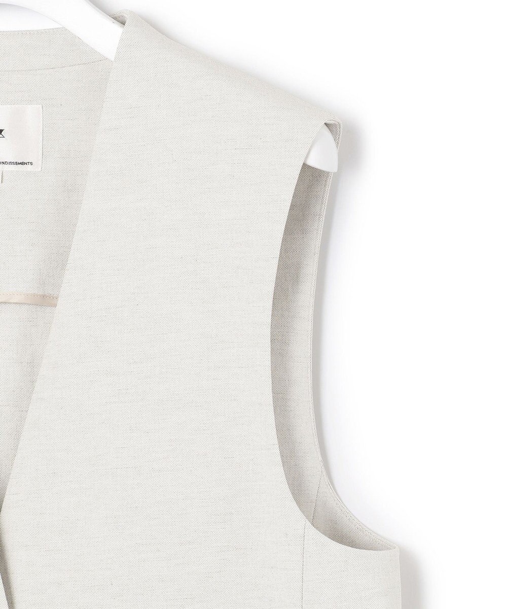 23区 L 【セットアップ対応】オックスストレッチ ノーカラー ジレ 