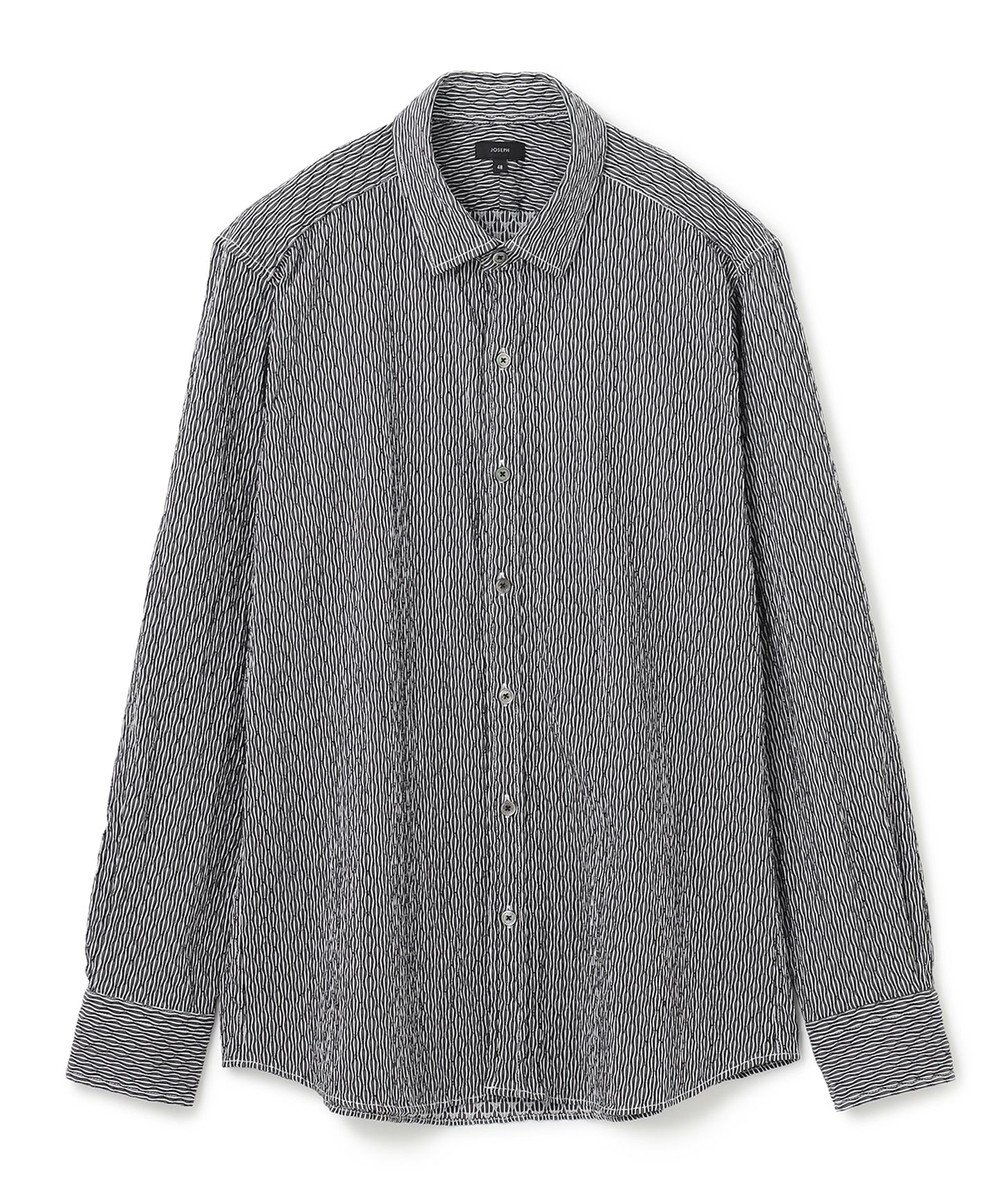 JOSEPH HOMME トライジャガード ストライプ ストレッチ レギュラーカラーシャツ 