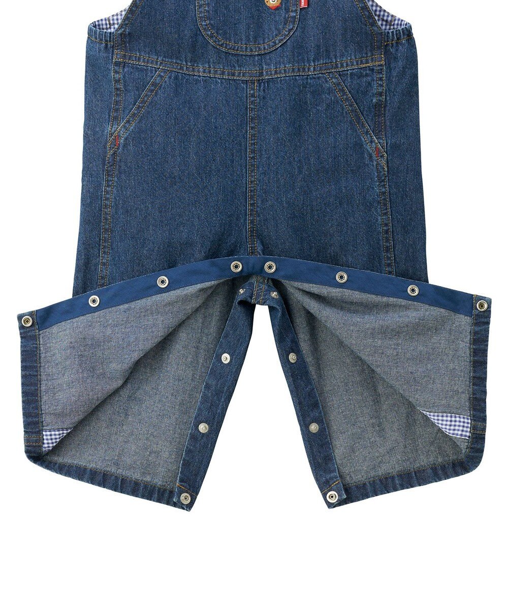 MIKI HOUSE HOT BISCUITS ワンポイントデニムオーバーオール＆セーラーカラー長袖Tシャツギフトセット【BOX付き】 