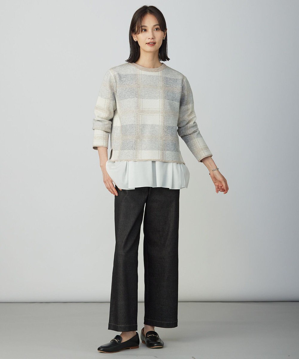 J.PRESS LADIES L 【WEB限定カラーあり】レイヤードジャージー フレア カットソー 