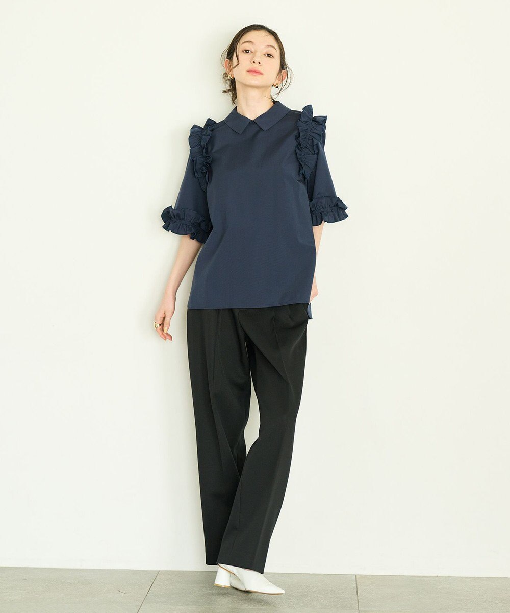 #Newans ロマンティックフリルディテールシャツ 