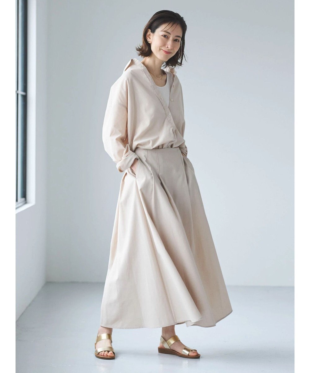 Green Parks 綿麻混フレアスカート 