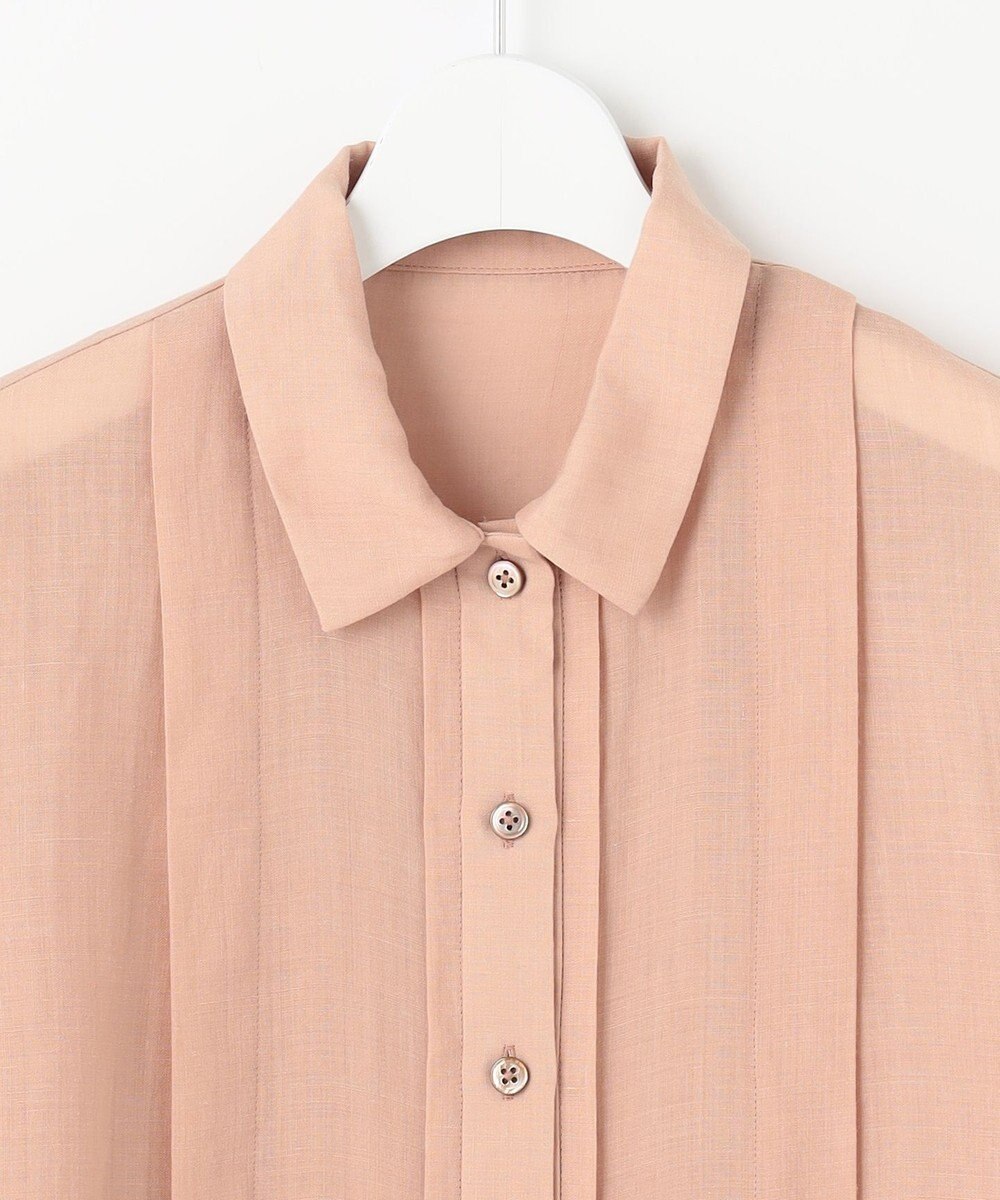 自由区 L 【カタログ掲載・接触冷感・洗える】ラミーローンクロップド丈 ブラウス 