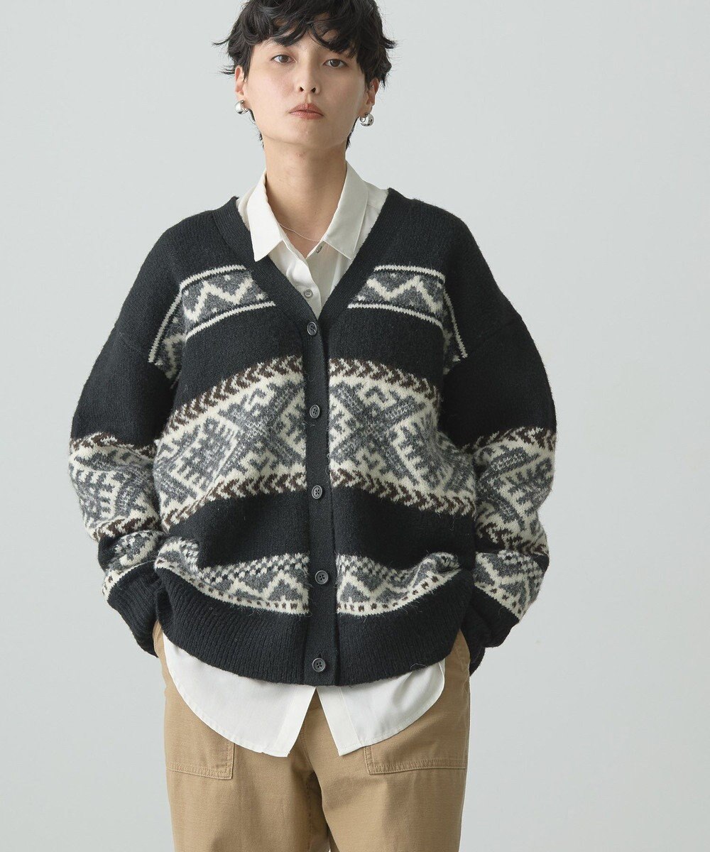 AMERICAN HOLIC ノルディック柄Ｖネックニットカーディガン 
