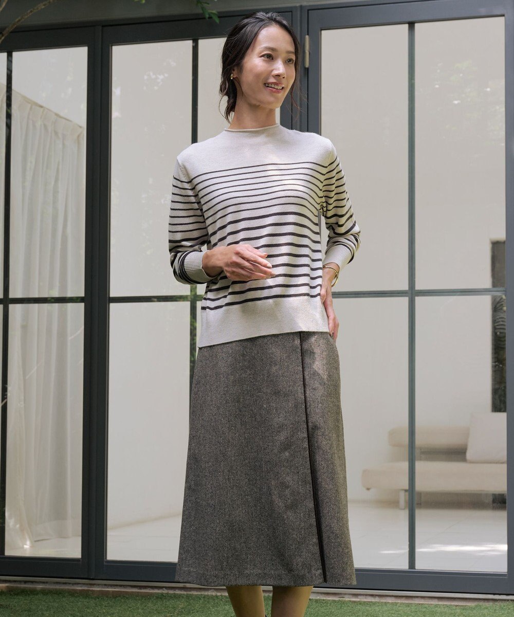 J.PRESS LADIES L SOFT TOUCH WOOL ボーダー ニット 