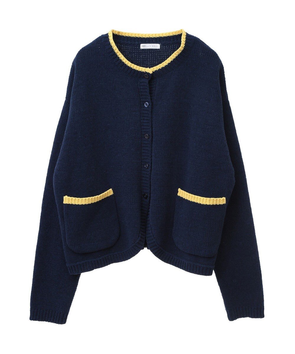 CRAFT STANDARD BOUTIQUE キナリノコラボ/洗える配色モールニットカーディガン/24AW 