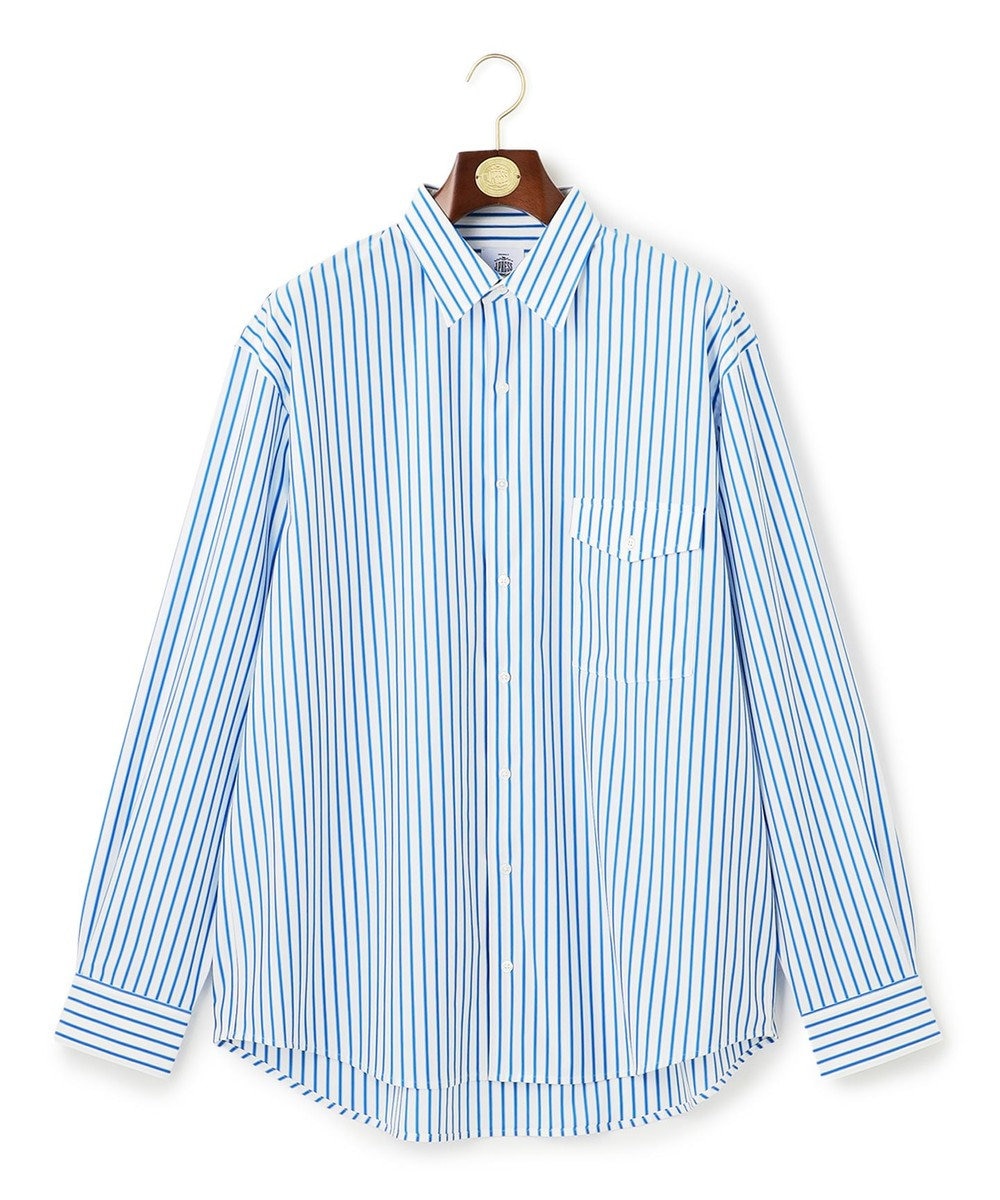 J.PRESS MEN 【J.PRESS ORIGINALS】SUVIN TYPEWRITER JERSEY 46G STRIPE SHIRT / JAPAN MADE 
