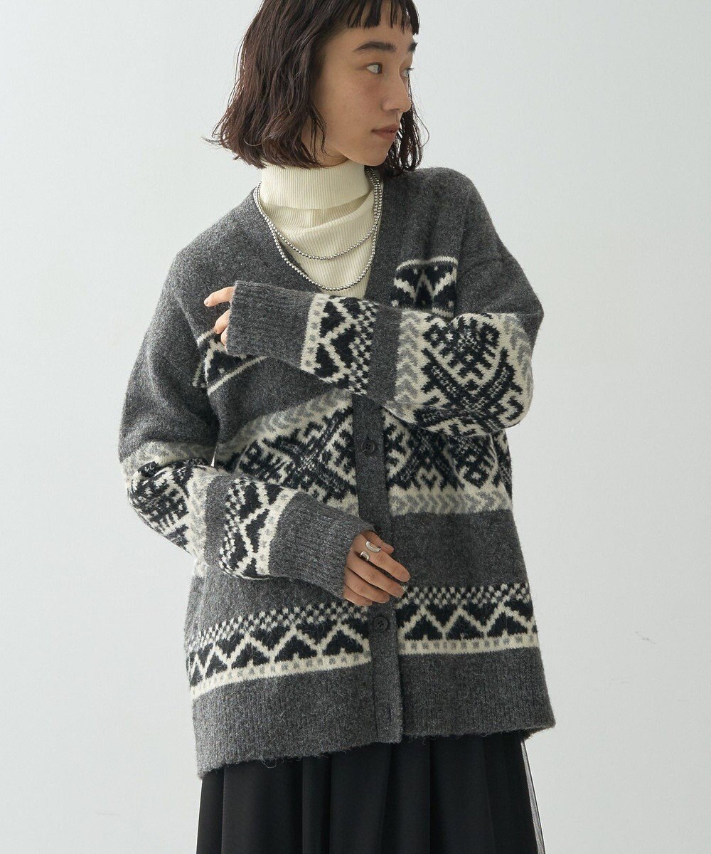AMERICAN HOLIC ノルディック柄Ｖネックニットカーディガン 