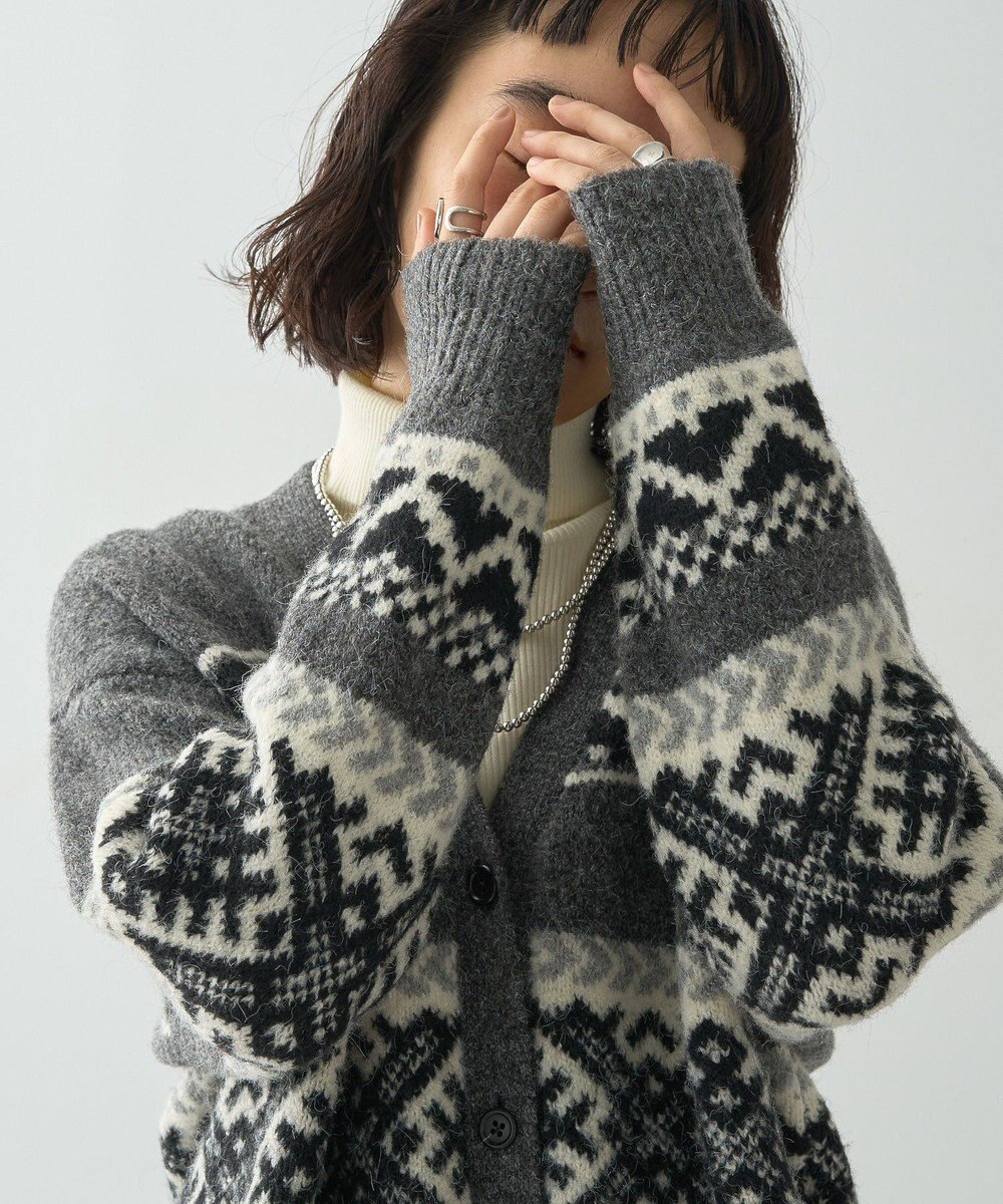 AMERICAN HOLIC ノルディック柄Ｖネックニットカーディガン 