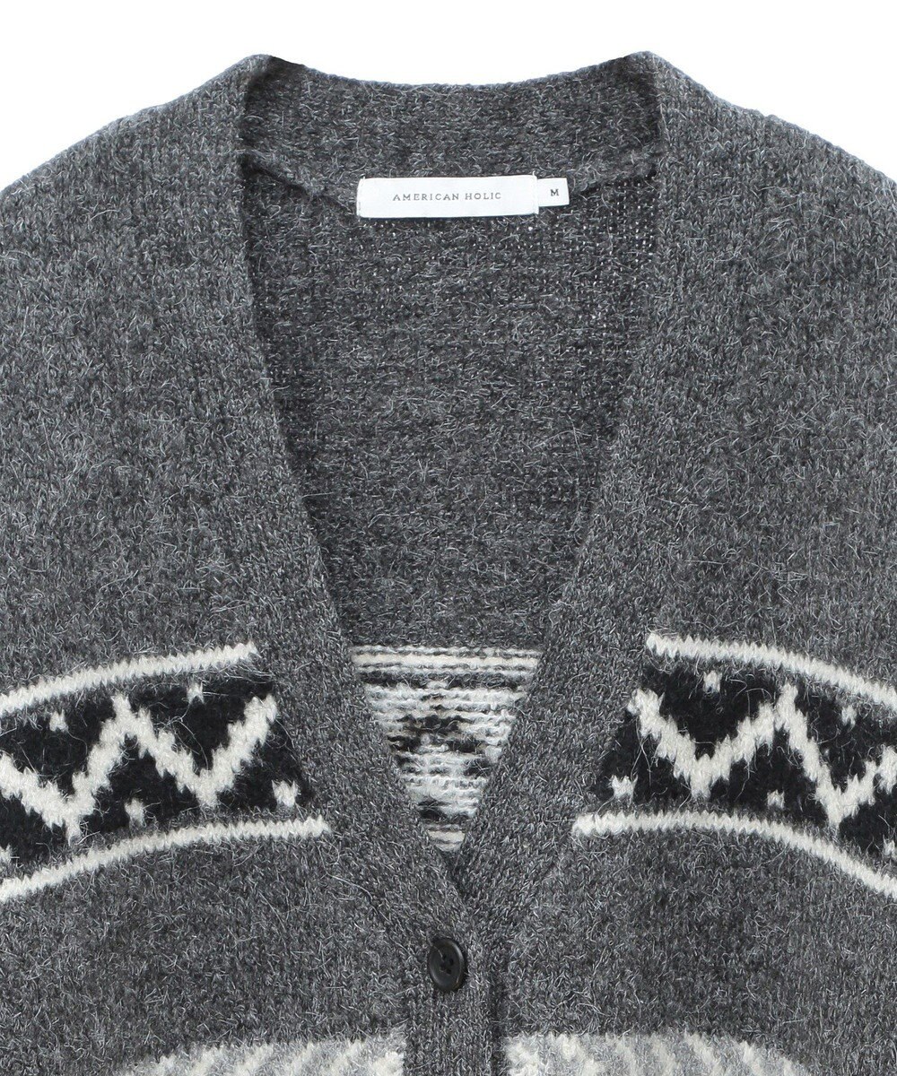 AMERICAN HOLIC ノルディック柄Ｖネックニットカーディガン 