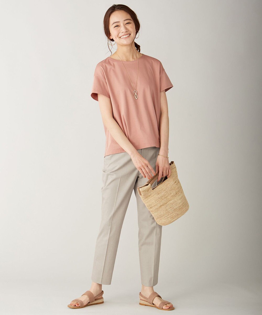 J.PRESS LADIES S 【シワになりにくい】コットンフィッティーシャーク テーパードパンツ 