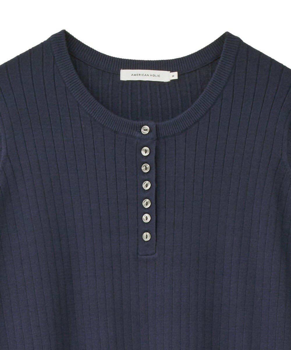 AMERICAN HOLIC バイパチリブヘンリーニットワンピース 