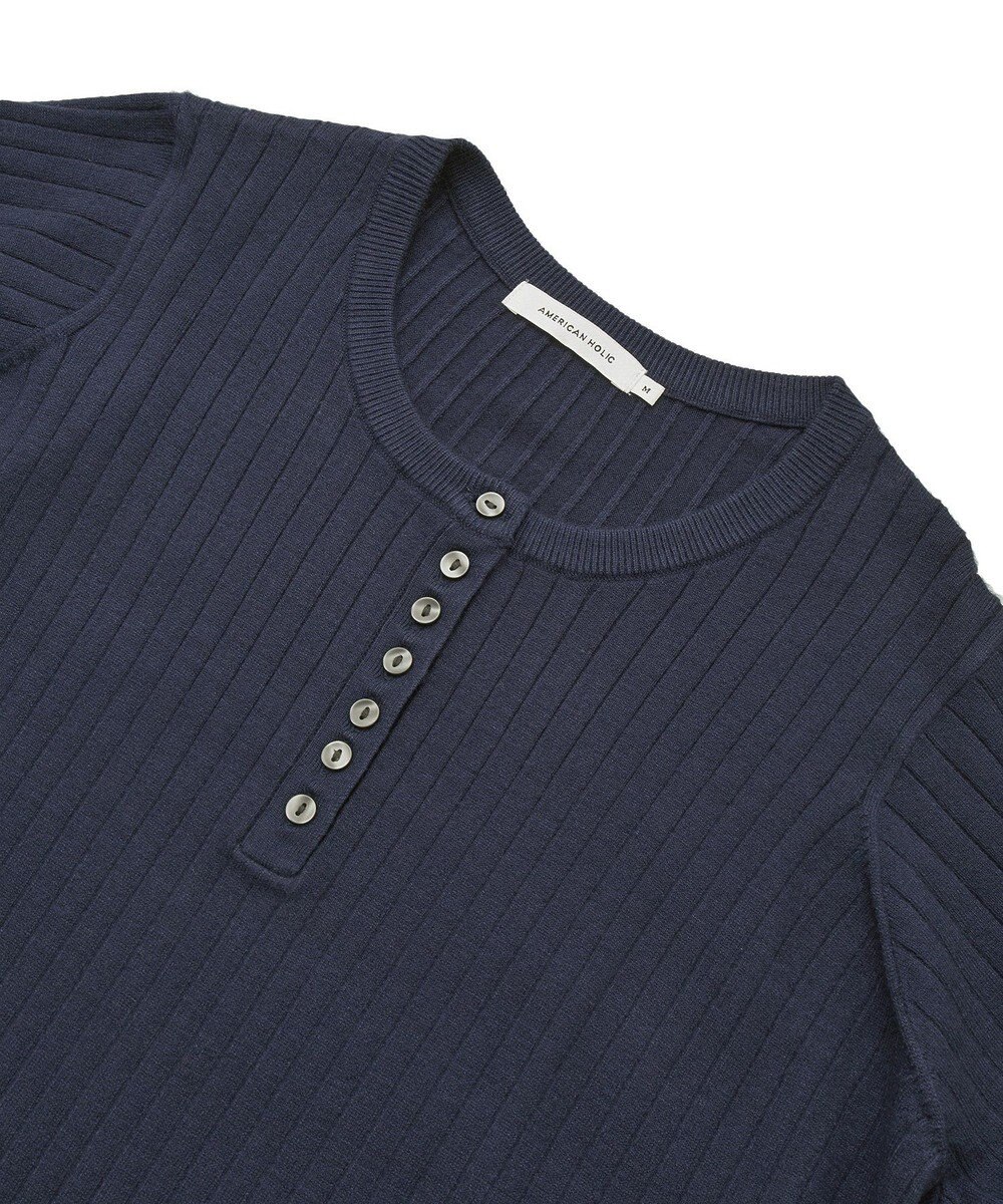 AMERICAN HOLIC バイパチリブヘンリーニットワンピース 