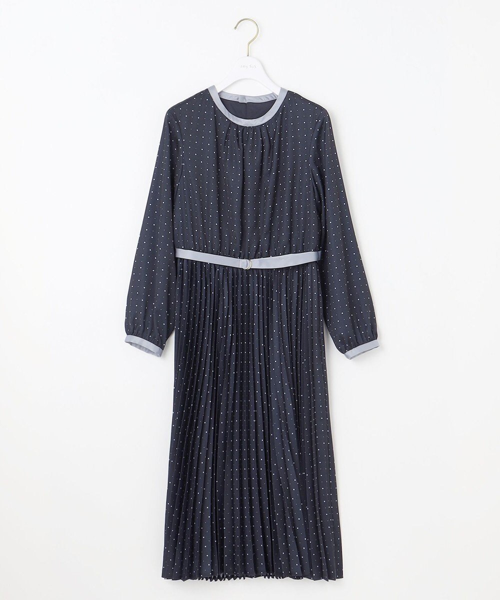 ANY SIS L 【2WAY】バイカラープリーツ ワンピース 