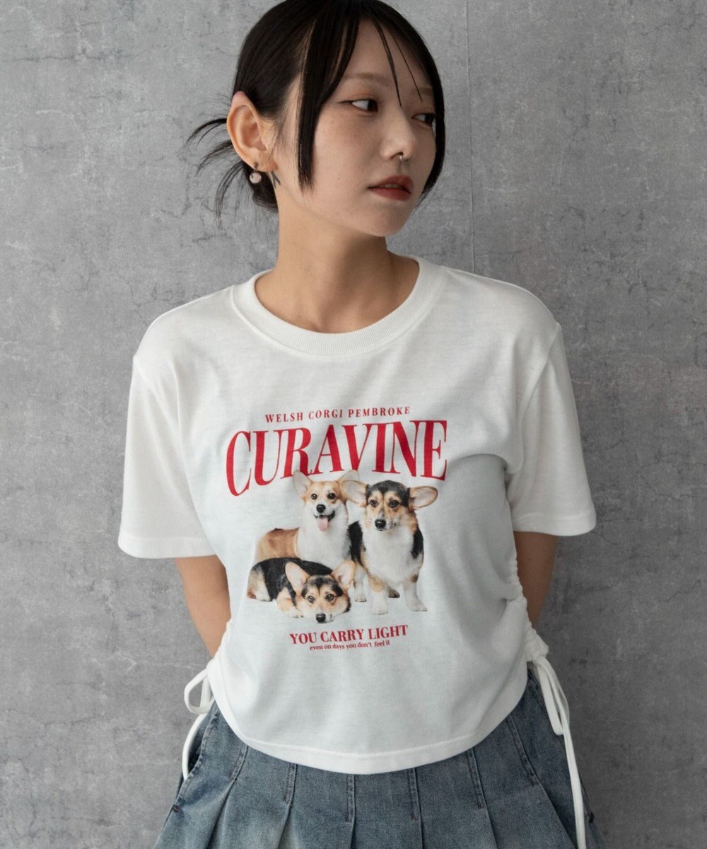 WEGO グラフィックショートサイドリボンドロストT 