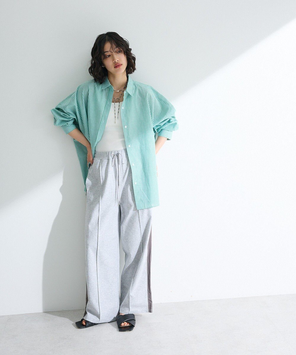 Green Parks 綿麻混レギュラーカラーＢＩＧシルエットシャツ 