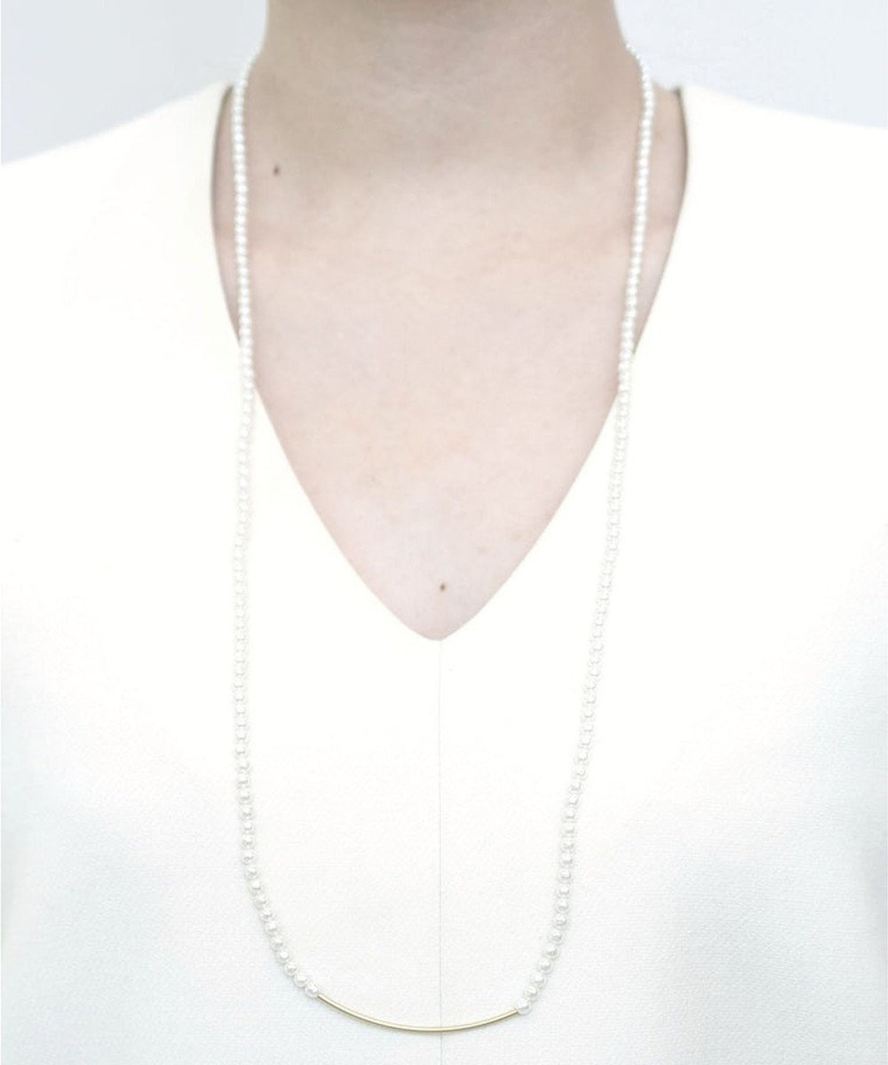 monshiro 【2WAY/ヴィンテージパール】ラインバーグラスパールロング ネックレス 