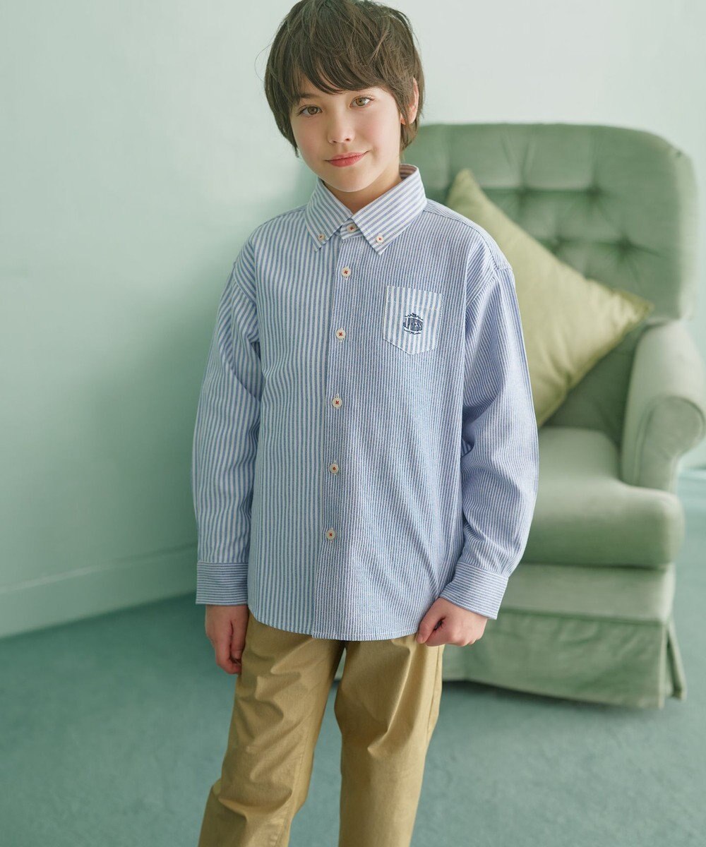 J.PRESS KIDS 【140-170cm】オックスフォード ストライプコンビシャツ 
