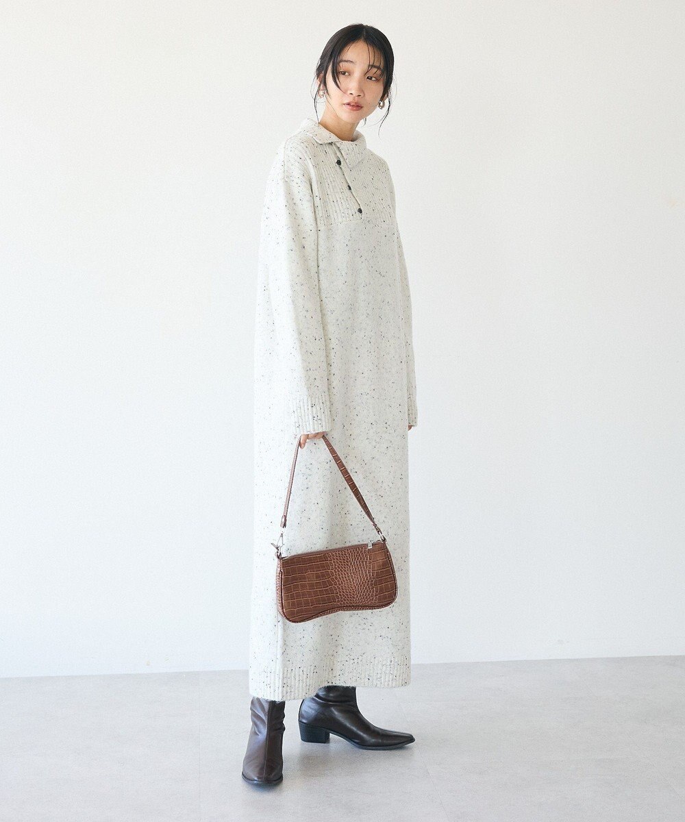 CRAFT STANDARD BOUTIQUE 洗える/ハイネックネップニットワンピース 