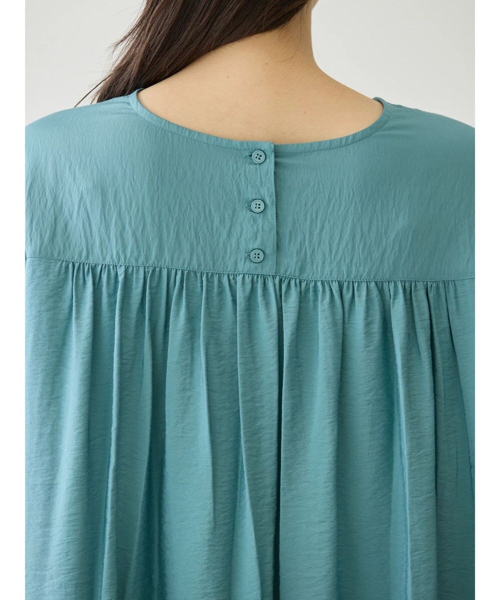 AMERICAN HOLIC 接触冷感スキッパーバックギャザーブラウス 