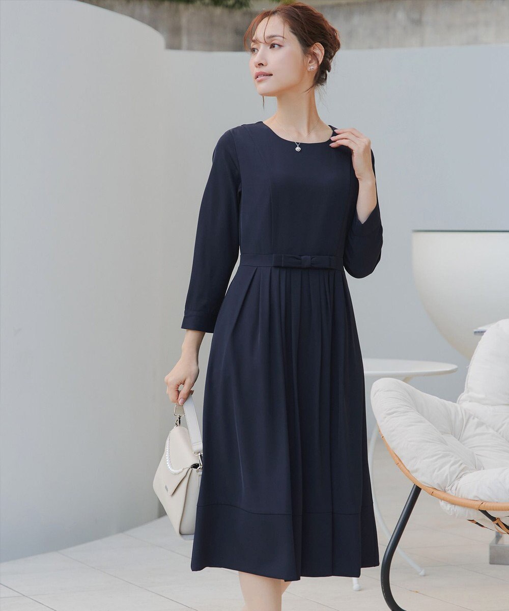 Tiaclasse L 【セレモニー・新色追加】リボンベルトフレアワンピース 